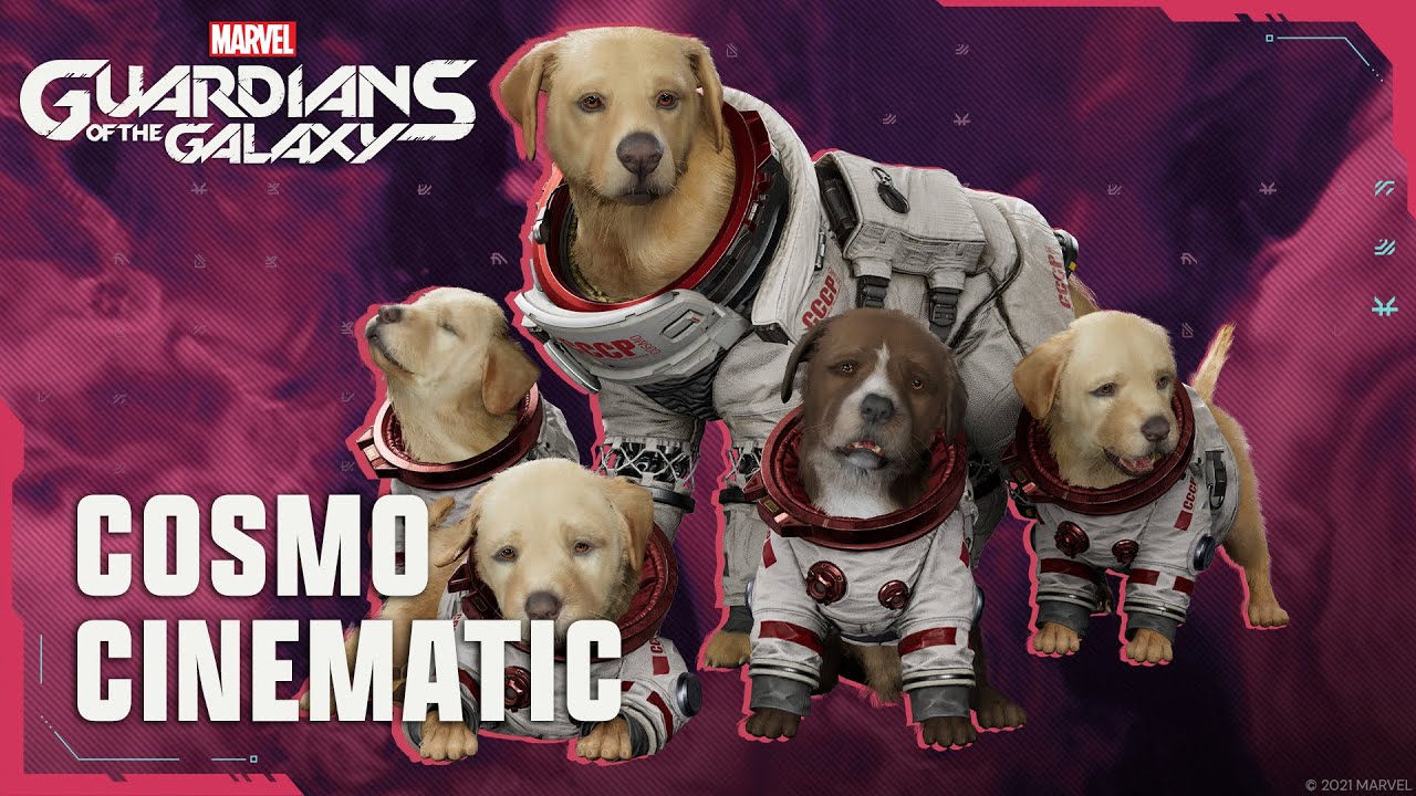 Cosmo, el perro espacial, protagoniza el último video de marvel's Guardians of the Galaxy