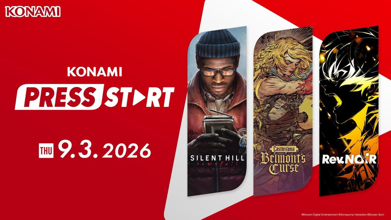 Rhapsody in Scarlet, PROJECT ZIRCON y Rev. NOiR encabezan KONAMI PRESS START